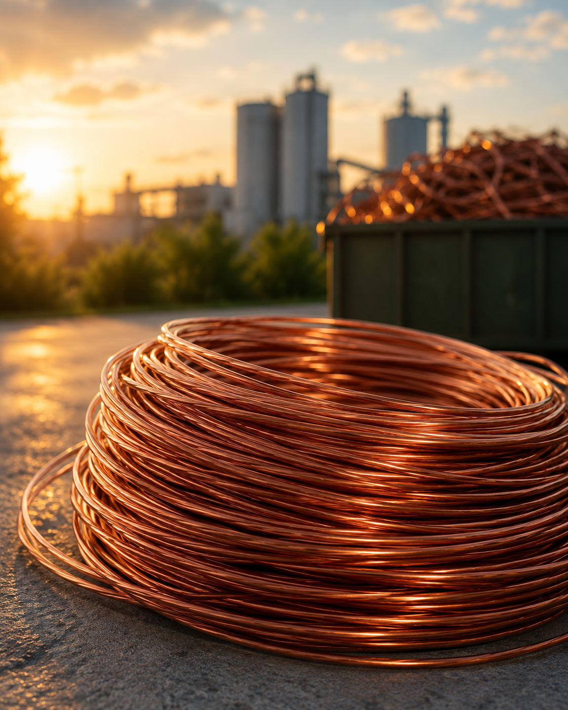 Copper wire scrap metal recycling